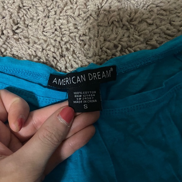 Blue lace 3/4 sleeve shirt - Picture 2 of 2